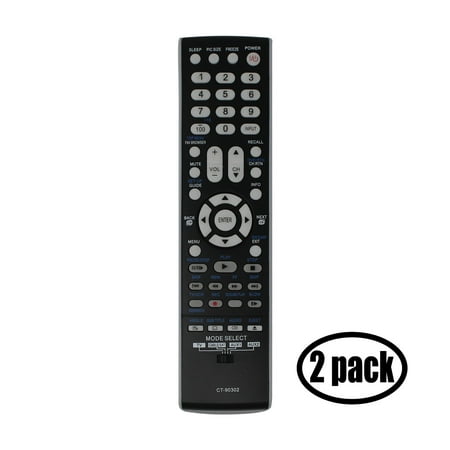 2 Pack Replacement Toshiba CT-90302 TV Remote Control for Toshiba 72MX195 Television
