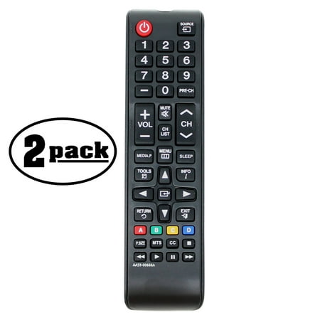 2-Pack Replacement UN39EH5003FXZACD01 HDTV Remote Control for Samsung TV - Compatible with AA59-00666A Samsung TV Remote Control
