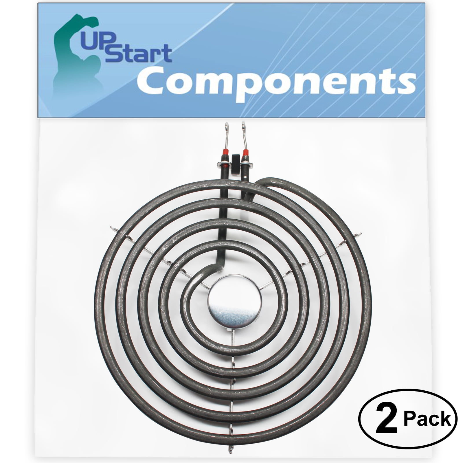 2-Pack Replacement for Whirlpool RF377PXGQ0 8 inch 5 Turns Surface Burner Element - Compatible with Whirlpool 9761345 Heating Element for Range, Stove & Cooktop
