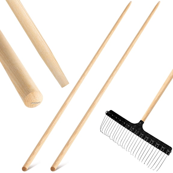 2 Pack Replacement Wood Handle for Leaf Rake 48 Inch Handle Repair F/Leaf Rake for Yard Lawns Garden
