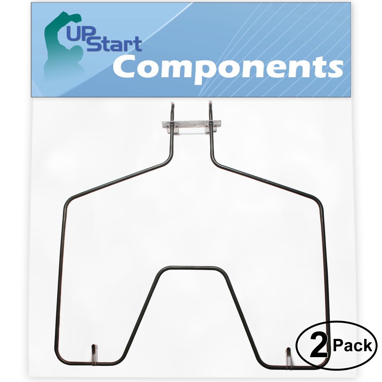 2-Pack Replacement for General Electric JBP65WC4WW Bake Element - Compatible with General Electric WB44T10010 Oven Heating Element