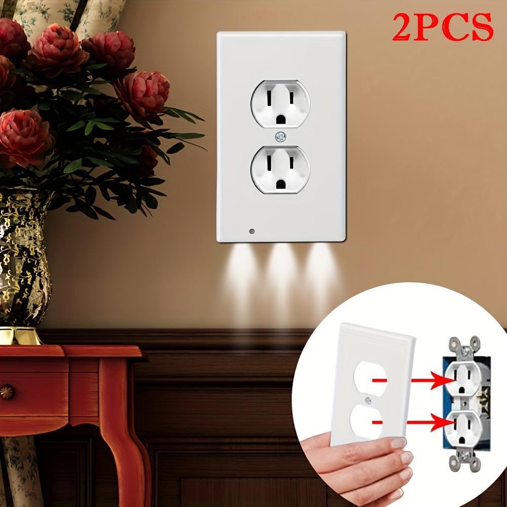 2 Pack Replaces PlugIn Night Light Electrical Receptacle Wall Plate