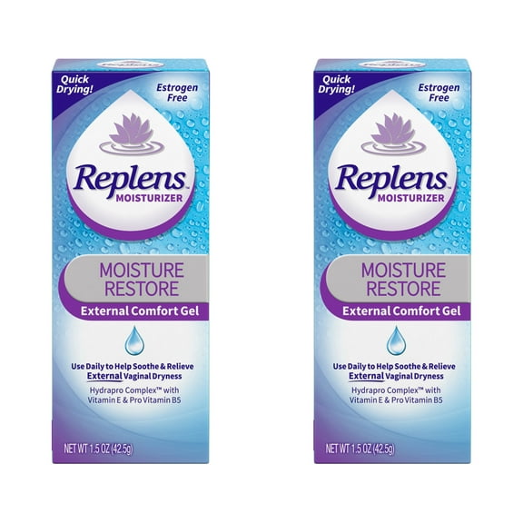 2 Pack Replens Moisture Restore External Comfort Gel 1.5oz Each