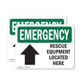thumbnail image 1 of (2 Pack) Rescue Equipment Located Here OSHA Emergency Sign 14 Inch X 10 Inch Plastic Sign, Weather Resistant, UV Protected for Workplace, Business, and Construction Site, Made in the, 1 of 8