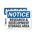 thumbnail image 1 of (2 Pack) Research And Development Storage Area OSHA Notice Sign, 1 of 7