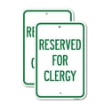 thumbnail image 1 of (2 Pack) Reserved for Clergy | 18" X 24" Heavy-Gauge Aluminum Sign | Rust Free Aluminum, Weather Resistant, Waterproof, Fade Resistant, 2 Pre-drilled Holes, 1 of 4