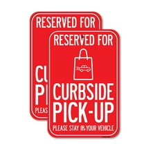 (2 Pack) Reserved For Curbside Pick-up | 12" X 18" Heavy-Gauge Aluminum Sign | Rust Free Aluminum, Weather Resistant, Waterproof, Fade Resistant, 2 Pre-drilled Holes