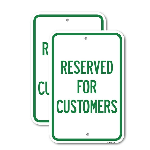 (2 Pack) Reserved for Customers | 18" X 24" Heavy-Gauge Aluminum Sign | Rust Free Aluminum, Weather Resistant, Waterproof, Fade Resistant, 2 Pre-drilled Holes