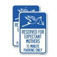 thumbnail image 1 of (2 Pack) Reserved for Expectant Mothers 15 Minute Parking Only (With Stork & Baby Graphic) | 18" X 24" Heavy-Gauge Aluminum Sign | Rust Free Aluminum, Weather Resistant, Waterproof,, 1 of 4