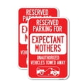 thumbnail image 1 of (2 Pack) Reserved Parking for Expectant Mothers Unauthorized Vehicles Towed Away (With Tow Away Graphic) | 12" X 18" Heavy-Gauge Aluminum Sign | Rust Free Aluminum, Weather Resistant,, 1 of 4
