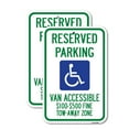 thumbnail image 1 of (2 Pack) Reserved Parking Van Accessible $100-$500 Fine Tow Away Zone (With Graphic) | 18" X 24" Heavy-Gauge Aluminum Sign | Rust Free Aluminum, Weather Resistant, Waterproof, Fade, 1 of 4