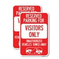 thumbnail image 1 of (2 Pack) Reserved Parking for Visitors Only Unauthorized Vehicles Towed Away | 18" X 24" Heavy-Gauge Aluminum Sign | Rust Free Aluminum, Weather Resistant, Waterproof, Fade Resistant, 1 of 4