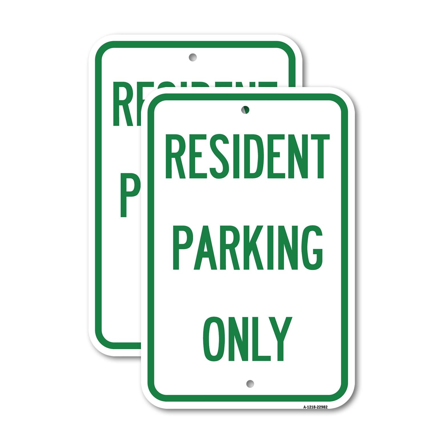 (2 Pack) Resident Parking Only 12" X 18" HeavyGauge Aluminum Sign
