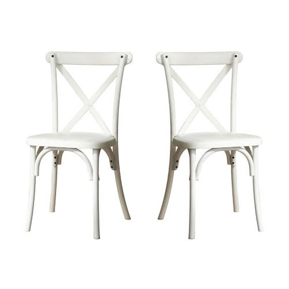 2-Pack Resin X-Back Chair, Dining Chair Furniture 2-Pack, Modern Farmhouse Cross Back Chair for Kitchen,Lime Wash