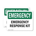 thumbnail image 1 of (2 Pack) Response Kit OSHA Emergency Sign 24 Inch X 18 Inch Vinyl Label Decal Sticker Weather Resistant, UV Protected for Workplace, Business, and Construction Site, Made in the USA, 1 of 7