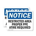 thumbnail image 1 of (2 Pack) Restricted Area Proper O.R. Attire Required OSHA Notice Sign 18 Inch X 12 Inch Plastic Sign, Weather Resistant, UV Protected for Workplace, Business, and Construction Site,, 1 of 8