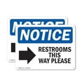 thumbnail image 1 of (2 Pack) Restrooms This Way Please [Right OSHA Notice Sign 24 Inch X 18 Inch Plastic Sign, Weather Resistant, UV Protected for Workplace, Business, and Construction Site, Made in the, 1 of 8