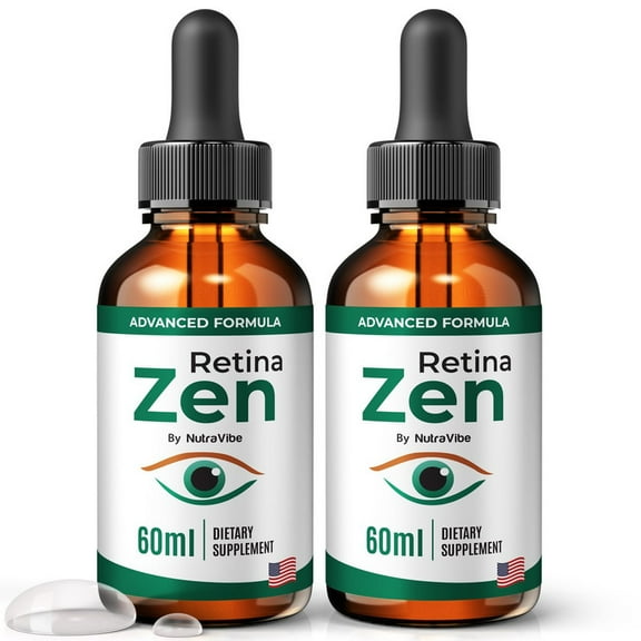 (2 Pack) RetinaZen Drops Daily Eye Care Formula with Original Blend to Support Visual Wellness, Eye Comfort & Healthy Vision |Easy-to-Use Liquid for Everyday Use (60 Servings)