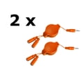 thumbnail image 1 of 2-Pack Retractable 3.5mm Headphone Splitter – 3.2ft Male to Dual Female Audio Y Cable – Tangle-Free, Portable, Universal Compatibility, 1 of 6