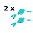 thumbnail image 1 of 2-Pack Retractable 3.5mm Headphone Splitter – 3.2ft Male to Dual Female Audio Y Cable – Tangle-Free, Portable, Universal Compatibility, 1 of 6