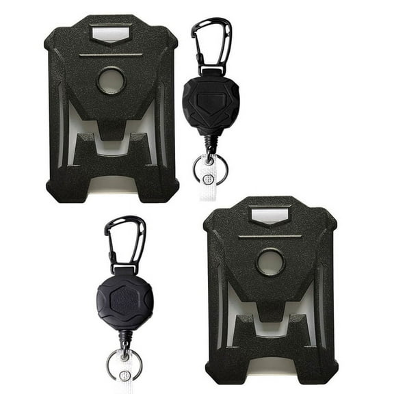 2 Pack Retractable Badge Holder,Heavy Duty Badge Reel Keychain with ID Card Holder, Retractable Lanyard Keychain