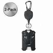 2-Pack Tactical ID Card Holder, Heavy Duty Carabiner & 31.5" Badge Reel