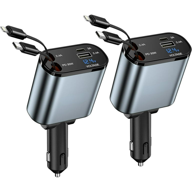 Fast Car Samsung Cell Phone Car Charger Pack] Retractable Car
