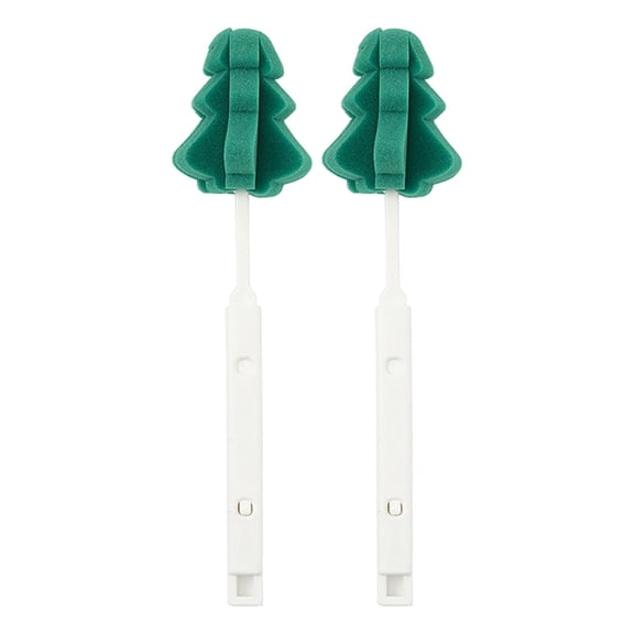 2-Pack Retractable Christmas Tree Sponge Cup Brush, Multifunctional Kitchen Cleaning Tool with Extendable Handle