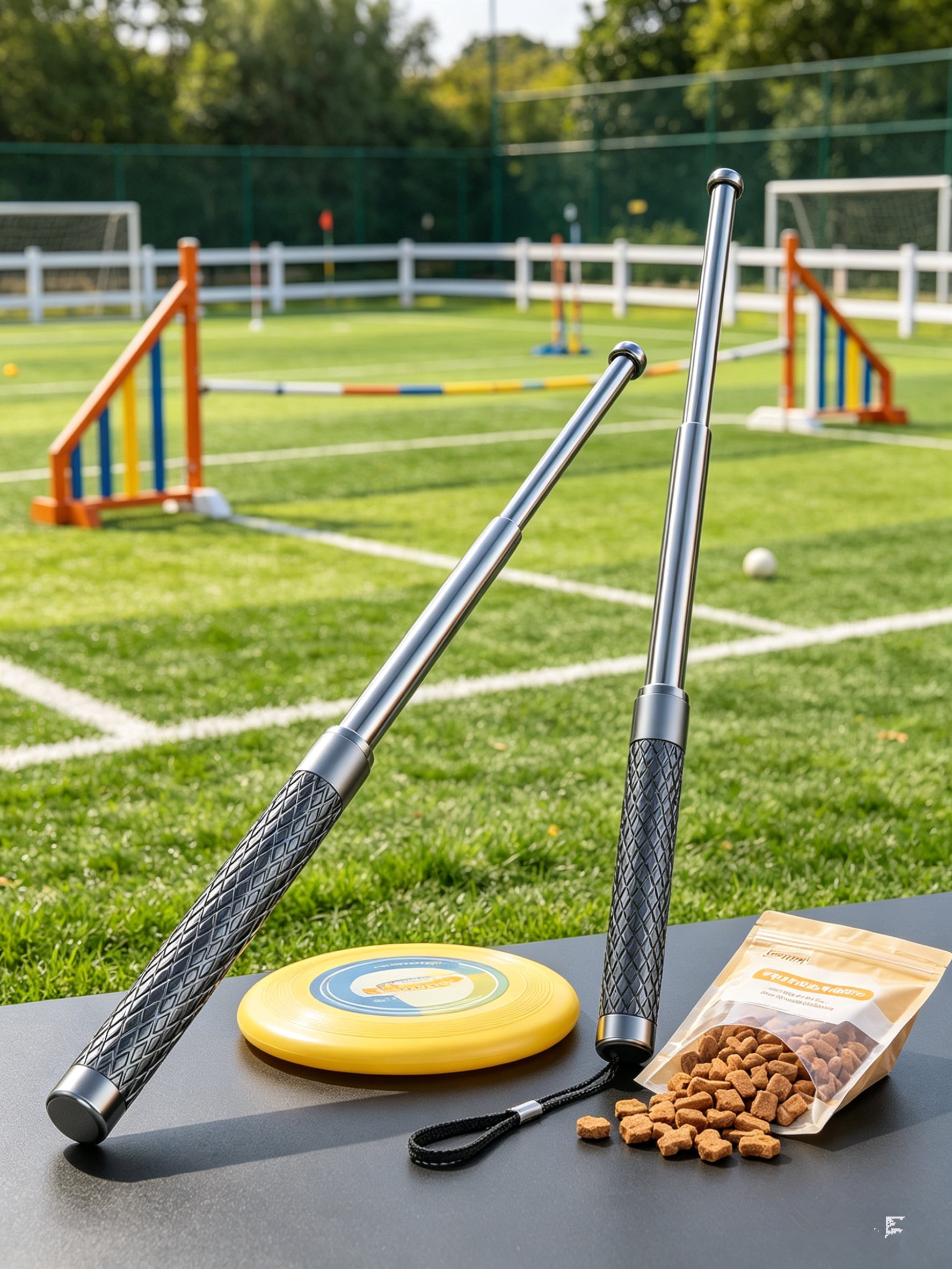 2-Pack Retractable Dog Training Sticks, 26" Extendable Agility Practice Poles with Wrist Strap, Interactive Pet Exercise & Obedience Training Tools for Backyard Dog Agility Courses