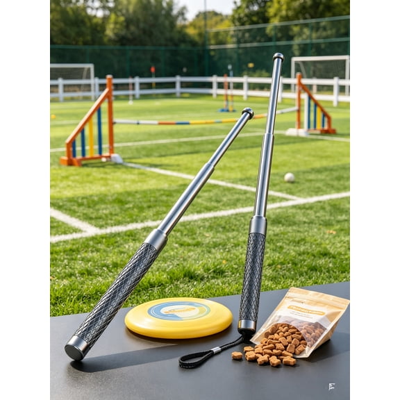 2-Pack Retractable Dog Training Sticks, 26" Extendable Agility Practice Poles with Wrist Strap, Interactive Pet Exercise & Obedience Training Tools for Backyard Dog Agility Courses
