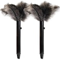 thumbnail image 1 of 2 Pack Retractable Feather Duster - Genuine Ostrich Feathers, Fluffy and Natural Feather Duster Anti-Static,Reusable Eco-Friendly Handheld Cleaning for Keyboard/Home,Car,Office(10 to 15 Inches), 1 of 7