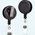 thumbnail image 1 of - 2 Pack - Retractable ID Name Badge Holder Reels with Swivel Alligator Clip (Black), 1 of 3