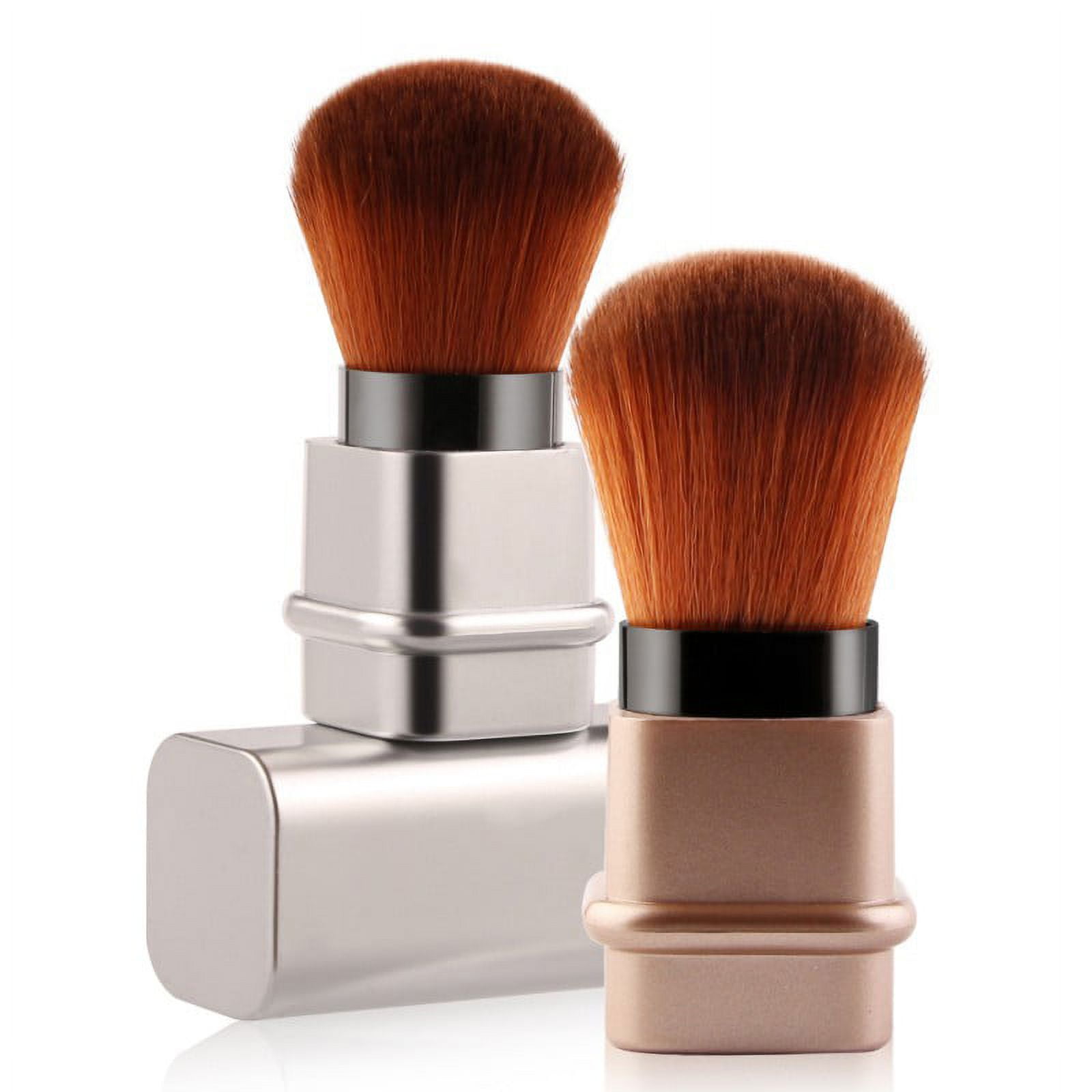 2 Pack Retractable Kabuki Makeup Brushes Foundation Brush Powder Brush