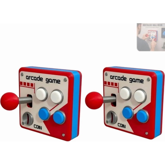 2 Pack Retro Arcade Switch Panel Decor, Joystick Wall Plate with Multi-Color Buttons, Fun Gift for Game Room Bedroom Man Cave
