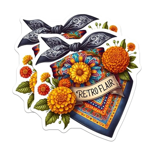 (2 Pack) Retro Flair Magnets Magnets - Boho Chic Decor - 5" On Longest Side - Made in USA - Sticks to Refrigerators & Metal Surfaces - MAG8844