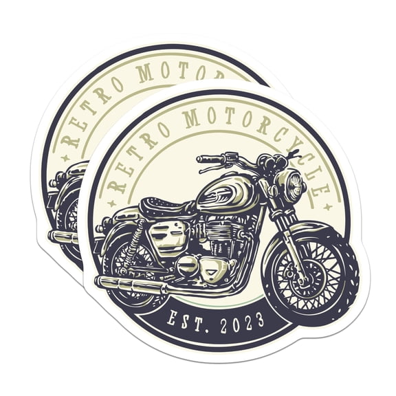 (2 Pack) Retro Motorcycle Magnets - Vintage Bike Decor - Motorbike Enthusiast - 5 Inches On Longest Side - Thick Durable Magnet - Made in USA - MAG21828