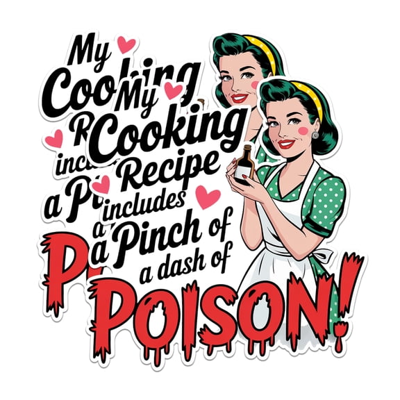 (2 Pack) Retro Pinup Kitchen Magnets - Funny Cooking Recipe Magnets - Humorous Kitchen Decor- 5" On Longest Side - for Fridges, Toolboxes, Cars - Made in USA - MAG2576