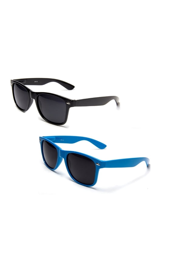 2 Pack Retro Rewind Deal Retro 80s Style Sunglasses – 1 Blue pair and 1 Black pair FREE SHIPPING