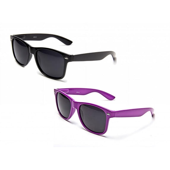 2 Pack Retro Rewind Deal Retro 80s Style Sunglasses – 1 Purple pair and 1 Black pair FREE SHIPPING