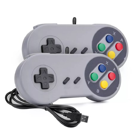 2 Pack Retro Super Nintendo SNES USB Controller For Windows PC Mac Raspberry