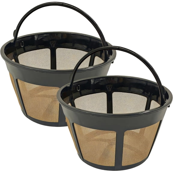 2 Pack Reusable Coffee Filters 8-12 Cup Basket Replacement Compatible with Coffee Makers Series BX, BTX, GRX, NHB, NHS, ST, HG & H, BPA Free Permanent S/S Mesh Coffee Filter