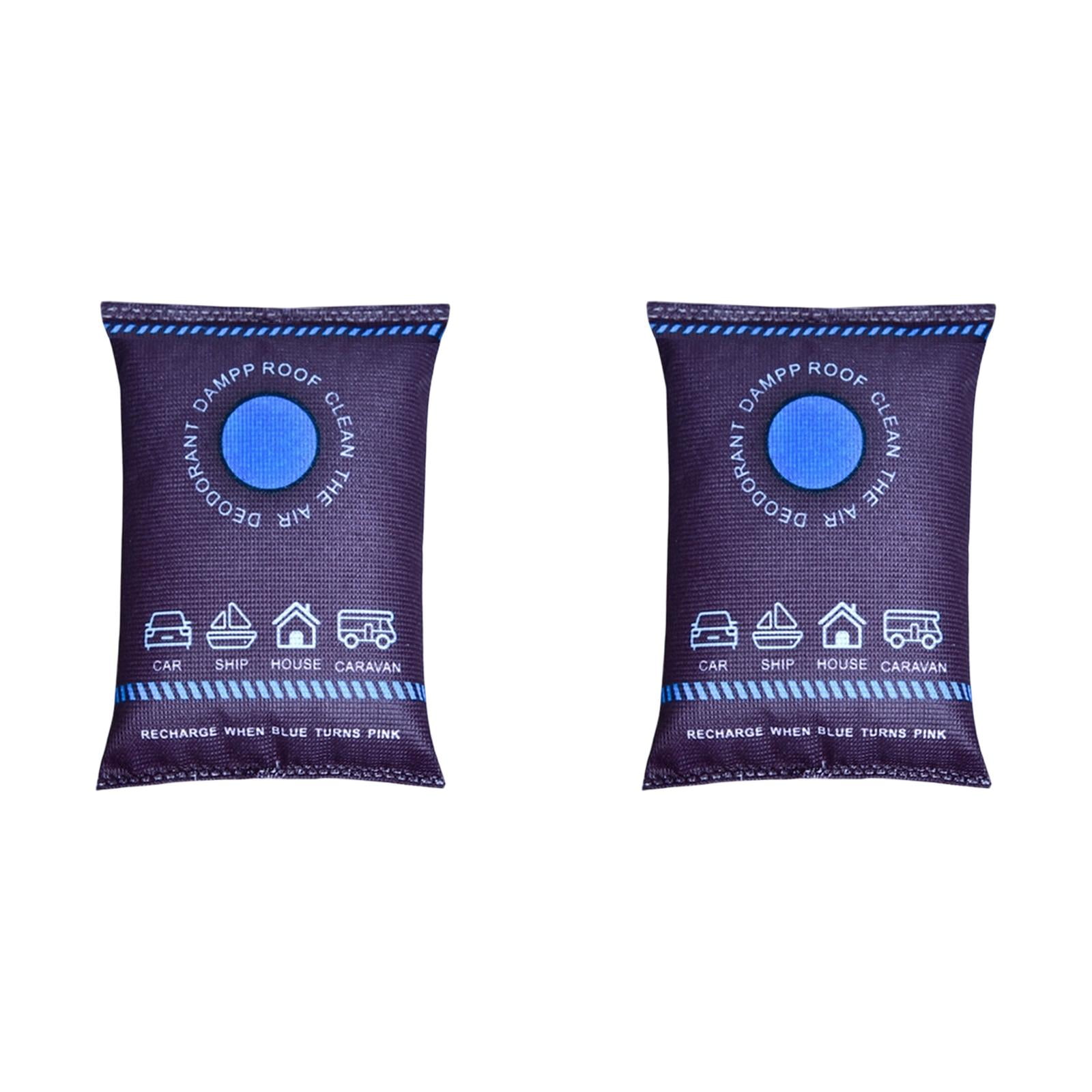 2-Pack Reusable Dehumidifier Bags, Desiccant Packs for Moisture Absorption, Fits Car Truck Closet Basement Toolbox