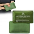 thumbnail image 1 of 2 Pack Reusable Ice Packs for Injuries - Soft Ice Pack with Velvet Soft Fleece Fabric | Flexible Hot and Cold Gel Ice Pack Set- Cold Packs for Injuries, Knee, Back, Neck Pain - 10 x 6, Green, 1 of 7