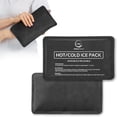 thumbnail image 1 of 2 Pack Reusable Ice Packs for Injuries - Soft Ice Pack with Velvet Soft Fleece Fabric | Flexible Hot and Cold Gel Ice Pack Set- Cold Packs for Injuries, Knee, Back, Neck Pain - 10 x 6, Black, 1 of 7