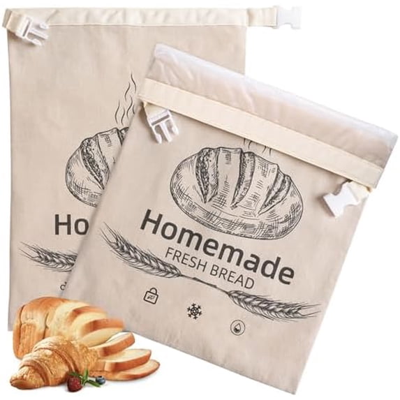 2 Pack Reusable Linen Bread Bags for Homemade,Organic Linen Bread Bag ...