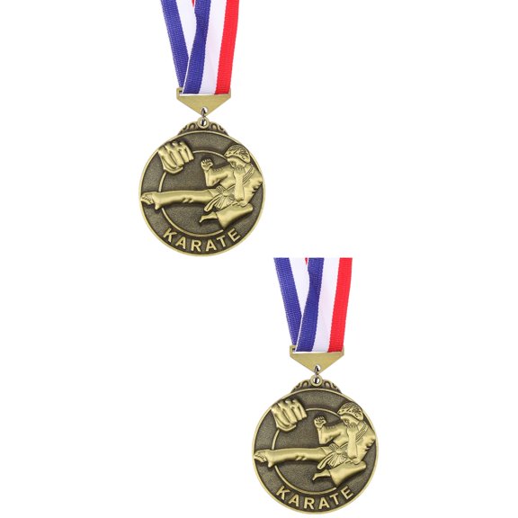2 Pack Reusable Karate Medals Made of Universal Zinc Alloy Metal for Martial