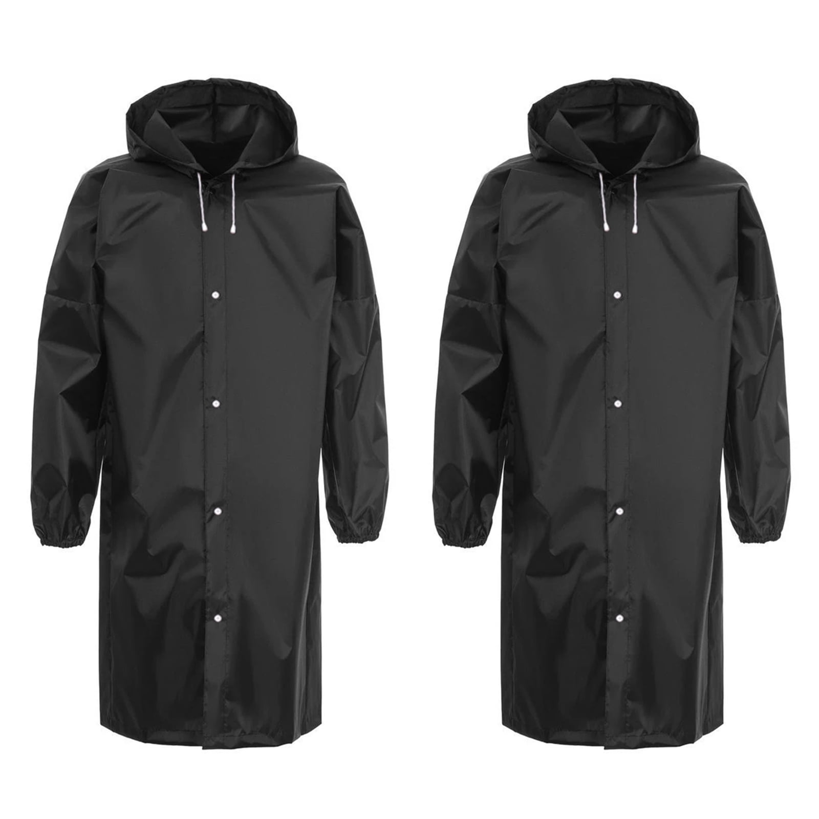 2Pack Reusable Rain Ponchos for Adults Durable and Transparent EVA