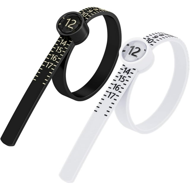 2 Pack Reusable Ring Size Gauge for Fingers, Upgrade Ring Sizer