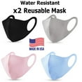 (2 Pack) Reusable Washable Polyester Blend Face Covering Mask Water