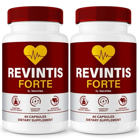 (2 Pack) Revintis Forte – Original Formula with a Clean Blend to Support Circulation, Natural Energy & Balanced Levels | Just 2 Easy-to-Swallow Pills Daily (120 Capsules)